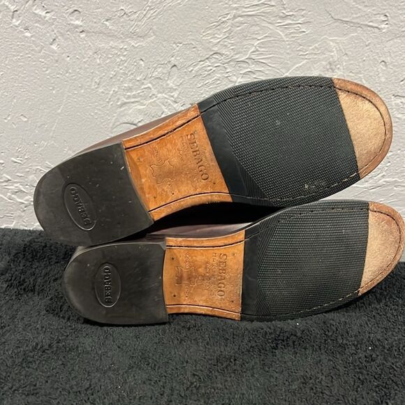 🔥SEBAGO Penny Loafers Handsewn Dark Brown Leather Men Sz 9D - PERFECT Condition - Picture 11 of 15